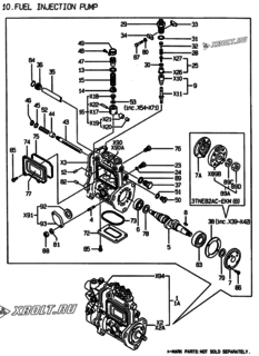  Двигатель Yanmar 3TNE82AC-KM, узел -  Топливный насос высокого давления (ТНВД) 