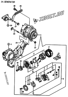  Двигатель Yanmar 4TNE88-BME, узел -  Генератор 