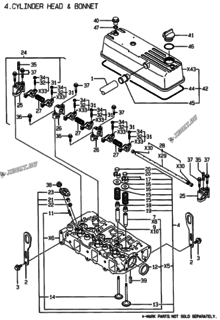  Двигатель Yanmar 3TNE88-ENSR, узел -  Головка блока цилиндров (ГБЦ) 