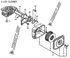  Двигатель Yanmar L70AE-DWKPA, узел -  Воздушный фильтр 