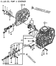  Двигатель Yanmar L70AE-DWKPA, узел -  Масляный насос 
