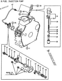  Двигатель Yanmar L70AE-DWKPA, узел -  Топливный насос высокого давления (ТНВД) 
