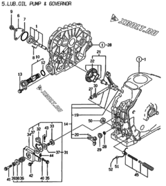  Двигатель Yanmar L48AE-DWKPA, узел -  Масляный насос 