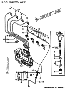  Двигатель Yanmar 4TNE84-EK, узел -  Форсунка 