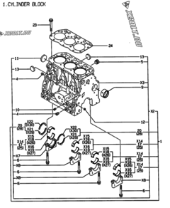  Двигатель Yanmar 3TNE84T-EMD, узел -  Блок цилиндров 