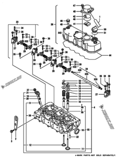  Двигатель Yanmar 3TNE78A-BME, узел -  Головка блока цилиндров (ГБЦ) 