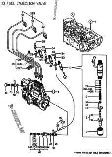  Двигатель Yanmar 3TNE78A-BME, узел -  Форсунка 