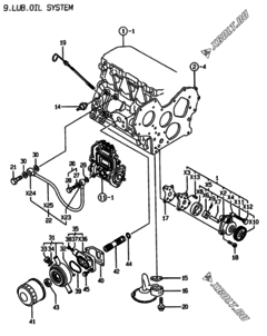  Двигатель Yanmar 3TNE84-AK, узел -  Система смазки 