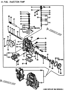  Двигатель Yanmar 3TNE84-AK, узел -  Топливный насос высокого давления (ТНВД) 