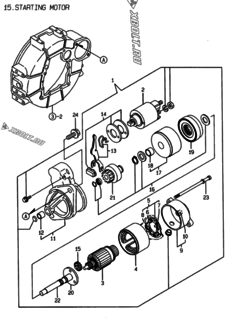  Двигатель Yanmar 3TNE84-AK, узел -  Стартер 