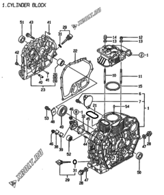  Двигатель Yanmar L70EE-DPMK, узел -  Блок цилиндров 