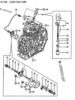  Двигатель Yanmar L70EE-DPMK, узел -  Топливный насос высокого давления (ТНВД) 
