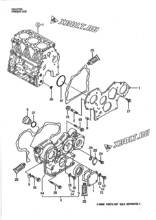  Двигатель Yanmar 3TNE82A-ECB, узел -  Корпус редуктора 