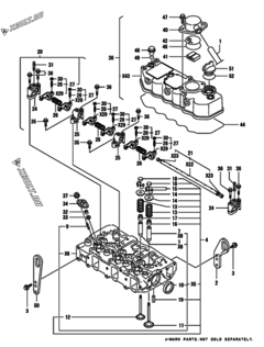  Двигатель Yanmar 3TNE82A-ECB, узел -  Головка блока цилиндров (ГБЦ) 