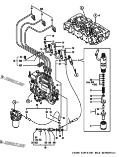  Двигатель Yanmar 3TNE82A-ECB, узел -  Форсунка 