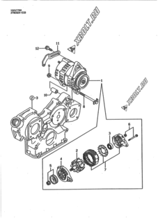  Двигатель Yanmar 3TNE82A-ECB, узел -  Генератор 