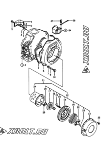  Двигатель Yanmar L70EE-DEVMS, узел -  Пусковое устройство 