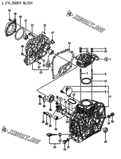  Двигатель Yanmar L70AE-DIFPYC, узел -  Блок цилиндров 