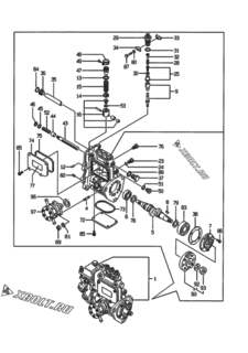  Двигатель Yanmar 3TNE82A-EPM, узел -  Топливный насос высокого давления (ТНВД) 