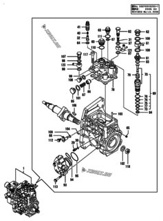  Двигатель Yanmar 4TNV94L-NLANG, узел -  Топливный насос высокого давления (ТНВД) 