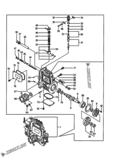  Двигатель Yanmar 3TNE88-EWA, узел -  Топливный насос высокого давления (ТНВД) 