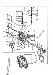  Двигатель Yanmar 3TNE82A-EWA, узел -  Топливный насос высокого давления (ТНВД) 