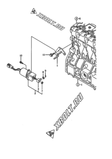  Двигатель Yanmar 4TNE98-ADS, узел -  Устройство остановки двигателя 