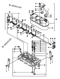 Двигатель Yanmar 3TNE82AC-EMG, узел -  Головка блока цилиндров (ГБЦ) 