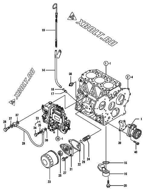  Система смазки двигателя Yanmar 3TNE82AC-ECR