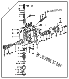  Двигатель Yanmar 4TNE94-DB, узел -  Топливный насос высокого давления (ТНВД) 