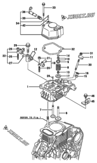  Двигатель Yanmar L100AEDEGMO2, узел -  Головка блока цилиндров (ГБЦ) 