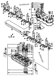  Двигатель Yanmar 4TNV94L-PDBWE, узел -  Головка блока цилиндров (ГБЦ) 