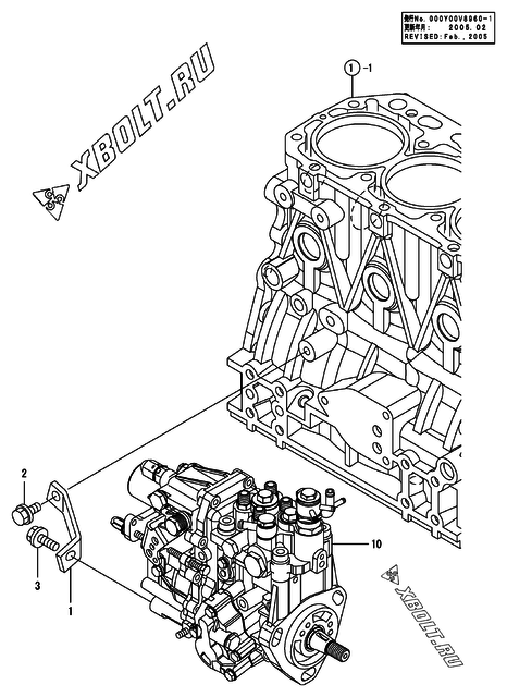  Топливный насос высокого давления (ТНВД) двигателя Yanmar 4TNV84-KVA