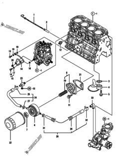  Двигатель Yanmar 4TNV88-PNKR, узел -  Система смазки 