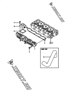  Двигатель Yanmar 4TNE98-ACG24, узел -  Впускной коллектор 
