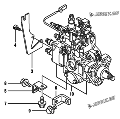  Двигатель Yanmar 4TNE98-HYF, узел -  Топливный насос высокого давления (ТНВД) 