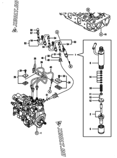  Двигатель Yanmar 3TNV82A-KWA, узел -  Форсунка 