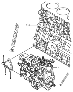  Двигатель Yanmar 4TNV84T-GKM, узел -  Топливный насос высокого давления (ТНВД) 