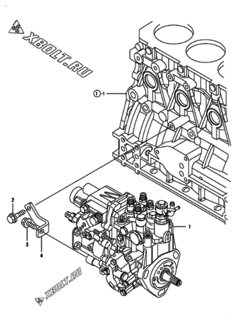  Двигатель Yanmar 4TNV84T-KWA, узел -  Топливный насос высокого давления (ТНВД) 