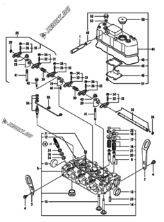  Двигатель Yanmar 3TNE74C-ENP, узел -  Головка блока цилиндров (ГБЦ) 