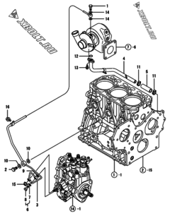  Двигатель Yanmar 3TNV84T-GKM, узел -  Система смазки 
