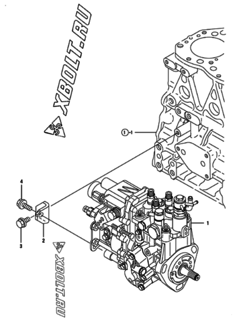  Двигатель Yanmar 3TNV82A-DCR, узел -  Топливный насос высокого давления (ТНВД) 