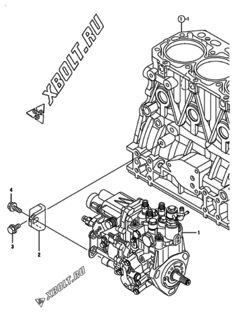  Двигатель Yanmar 3TNV88-DCR, узел -  Топливный насос высокого давления (ТНВД) 