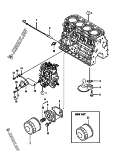  Двигатель Yanmar 4TNV88-SSU, узел -  Система смазки 
