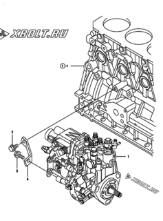  Двигатель Yanmar 4TNV88-MHW, узел -  Топливный насос высокого давления (ТНВД) 