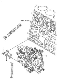  Двигатель Yanmar 4TNV84T-XWA, узел -  Топливный насос высокого давления (ТНВД) 