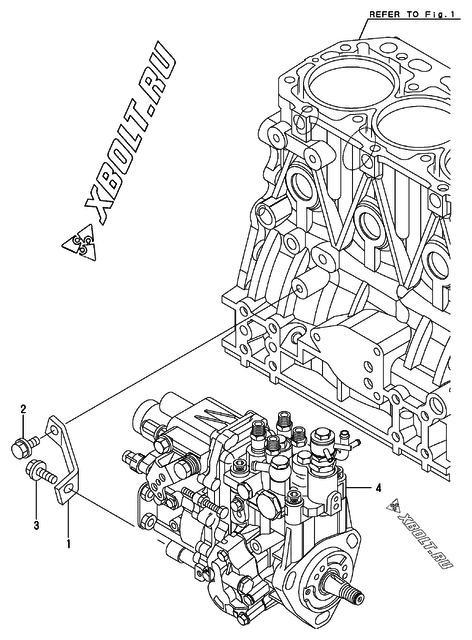  Топливный насос высокого давления (ТНВД) двигателя Yanmar 4TNV88-XWA