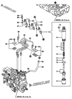  Двигатель Yanmar 3TNV82A-GMG, узел -  Форсунка 