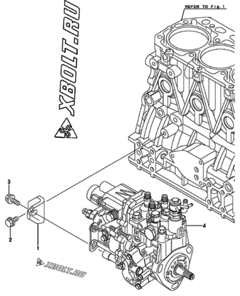  Двигатель Yanmar 3TNV84T-KMP, узел -  Топливный насос высокого давления (ТНВД) 