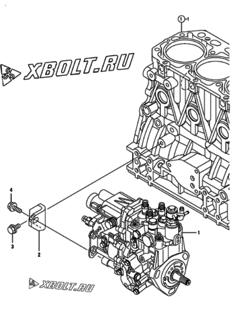  Двигатель Yanmar 3TNV88-XMS, узел -  Топливный насос высокого давления (ТНВД) 